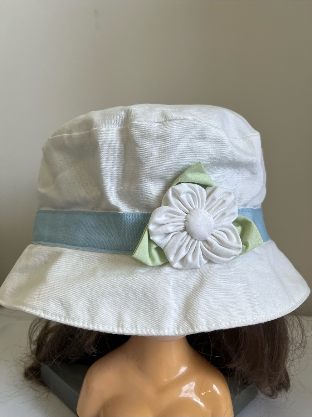 Gymboree Bucket Hat Cotton Linen Flower Size Small Medium Vintage